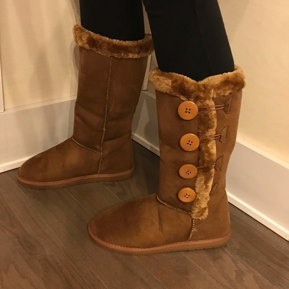 Christa Four Button Tan Winter Boots - Picture 4 of 4